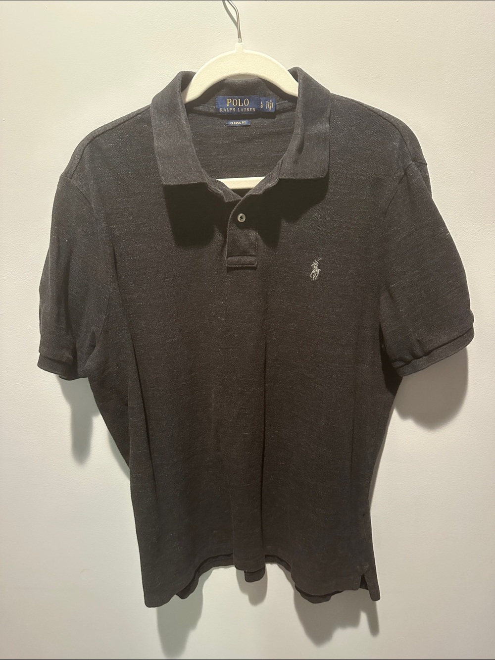 Polo by Ralph Lauren Men’s Dark Gray Polo Shirt with Embroidered Pony